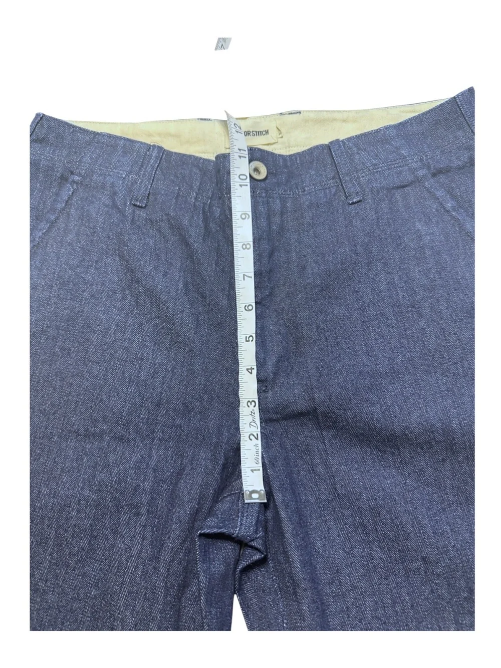 Taylor Stitch Morse Pant Washed Indigo Stripe Organic Cotton Tailored 32x34